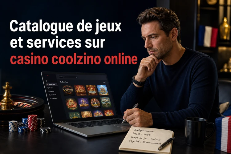 Catalogue de jeux et services sur casino coolzino online
